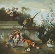 Nature morte avec un singe (Jean-Baptiste Oudry) - Muzeo.com