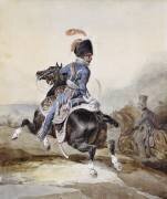 Officier d'artillerie galopant vers la gauche (Théodore Géricault) - Muzeo.com