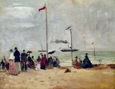 On the beach of Trouville (Eugène Boudin) - Muzeo.com
