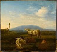 Paysage : moutons et chèvres (Adriaen van de Velde) - Muzeo.com