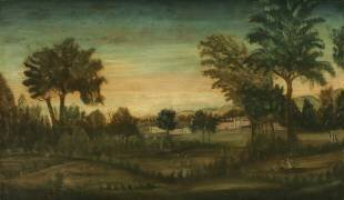 Paysage avec bâtiments (anonyme) - Muzeo.com