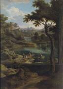Paysage avec des barques 