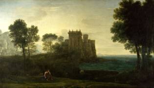 Paysage avec Psyché devant le palais de Cupidon ou le château enchanté (Claude Gellée) - Muzeo.com