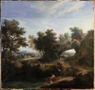Paysage avec un rocher percé. (Pierre-Salomon Domenchin de...) - Muzeo.com