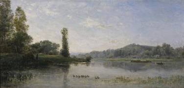 Paysage avec une rivière (Charles-François Daubigny) - Muzeo.com