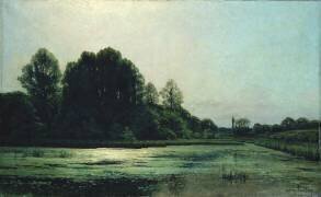 Paysage à Cernay (Emile Breton) - Muzeo.com