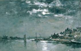 Paysage marin au clair de lune (Eugène Boudin) - Muzeo.com