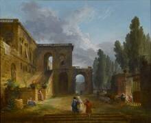 Paysage ou le retour du troupeau. (Hubert Robert) - Muzeo.com