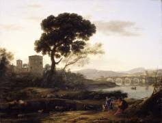 Paysage près de Rome avec vue sur le Ponte Molle (Claude Gellée) - Muzeo.com
