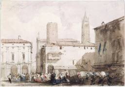 Place Neptune à Bologne (Richard Parkes Bonington) - Muzeo.com