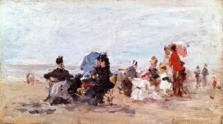 Plage près de Deauville (Eugène Boudin) - Muzeo.com