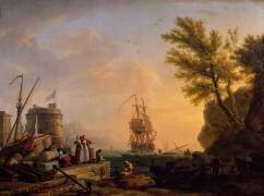Port de mer au soleil couchant (Joseph Vernet) - Muzeo.com