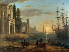 Port de mer au soleil couchant (Claude Gellée) - Muzeo.com