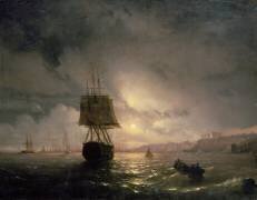 Port à Odessa sur la mer Noire (Ivan Aivazovsky) - Muzeo.com
