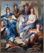 Portrait allégorique du roi Louis XV représenté par les vertus - 1762 (Charles Amédée Philippe van...) - Muzeo.com