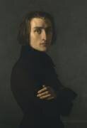 Portrait de Franz Liszt (1811-1886) compositeur et pianiste hongrois (détail) (Henri Lehmann) - Muzeo.com