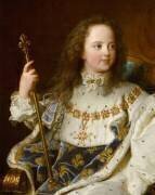 Portrait de Louis XV, âgé de cinq ans (1710-1774), assis sur son trône en grand costume royal (détail) (Hyacinthe Rigaud) - Muzeo.com
