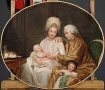 Portrait de Marc-Etienne Quatremère et sa famille (Nicolas-Bernard Lépicié) - Muzeo.com