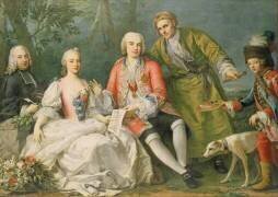 Portrait du chanteur Farinelli accompagné de ses amis (Jacopo Amigoni) - Muzeo.com