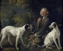 Portrait du garde-chasse La Forêt et de Fine-Lise et Lise, deux chiennes de la meute royale (Jean-Baptiste Oudry) - Muzeo.com