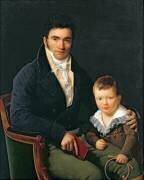 Portrait d'un membre de la famille Barbet avec son fils (Henri-François Riesener) - Muzeo.com