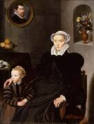 Portrait d'une femme âgée de 40 ans et d'un enfant (Cornelis de Visscher) - Muzeo.com