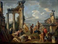 Prédicateur au milieu de ruines à Rome (Giovanni Paolo Pannini) - Muzeo.com