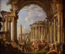 Prédication d'un apôtre dans des ruines antiques (Giovanni Paolo Pannini) - Muzeo.com