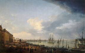 Première vue du port de Bordeaux, prise du côté des salinières (Joseph Vernet) - Muzeo.com
