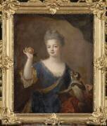 Princesse inconnue présentant une pomme à un singe (Pierre Gobert) - Muzeo.com