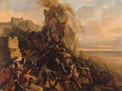 Prise de l'île de Rhodes par les chevaliers de l'ordre des Hospitaliers de Saint-Jean de Jérusalem (Eloi Firmin Féron) - Muzeo.com