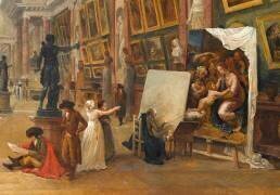 Projet d'aménagement de la Grande Galerie du Louvre en 1796 (Hubert Robert) - Muzeo.com