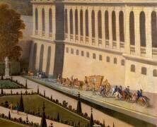 Promenade de Louis XIV en vue du Parterre du Nord dans les jardins de Versailles vers 1688 (détail) (Etienne Allegrain) - Muzeo.com