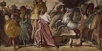Romulus, vainqueur d'Acron, porte les dépouilles opimes au temple de Jupiter (Jean-Auguste-Dominique Ingres) - Muzeo.com