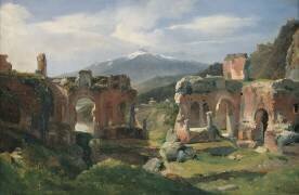 Ruines du théâtre de Taormine (Achille Etna Michallon) - Muzeo.com