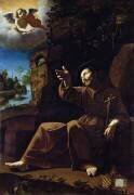 Saint François d'Assise consolé par un ange musicien (Ecole italienne) - Muzeo.com