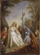 Sainte Landrade instruisant à l'ombre de la croix les veuves et les jeunes personnes qui s'étaient mises sous sa conduite (Charles-Antoine Coypel) - Muzeo.com