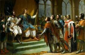 Saint-Louis se prononçant comme arbitre à Amiens entre Henri III roi d'Angleterre et ses barons (Georges Rouget) - Muzeo.com