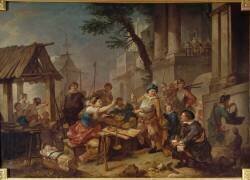 Sancho et la marchande de noisettes (Charles Joseph Natoire) - Muzeo.com