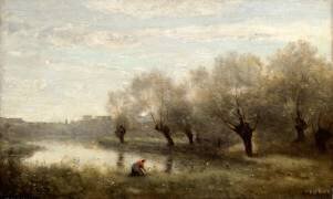 Saulaie à la pointe d'un marais. (Jean-Baptiste Camille Corot) - Muzeo.com
