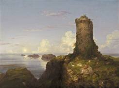 Scène de côte italienne avec tour en ruine (Thomas Cole) - Muzeo.com