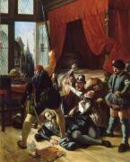 Scène de la Saint-Barthélémy, assassinat de Briou, gouverneur du Prince de Conti, 24 août 1572 (Joseph Nicolas Robert-Fleury) - Muzeo.com