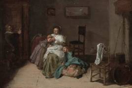 Scène familière. L'épouilleuse (Dirck Hals) - Muzeo.com