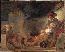 Scène nocturne dite Le Songe du mendiant (Jean-Honoré Fragonard) - Muzeo.com