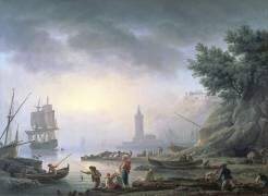 Seaport at Dawn (Joseph Vernet) - Muzeo.com