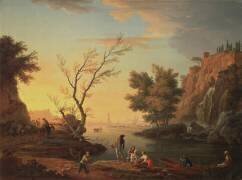 Seaport au coucher du soleil (Joseph Vernet) - Muzeo.com