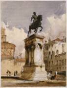 Statue équestre du Colleone de Verrochio à Venise, place San Giovanni et Paolo (Richard Parkes Bonington) - Muzeo.com