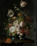 Still Life with Flowers in a Glass Vase (Rachel Ruysch) - Muzeo.com