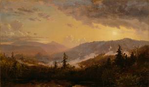 Coucher de soleil après une tempête dans les Catskill Mountains (Jasper Francis Cropsey) - Muzeo.com