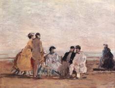 Sur la plage de Trouville (Eugène Boudin) - Muzeo.com